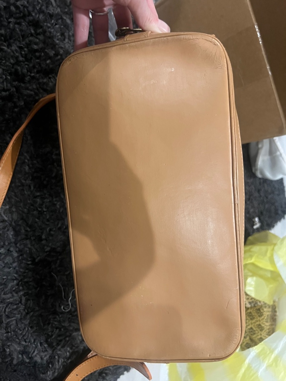 Vintage Louis Vuitton Brown Monogram Alma Satchel with Painted Tan Leather Trim - Picture 3 of 10